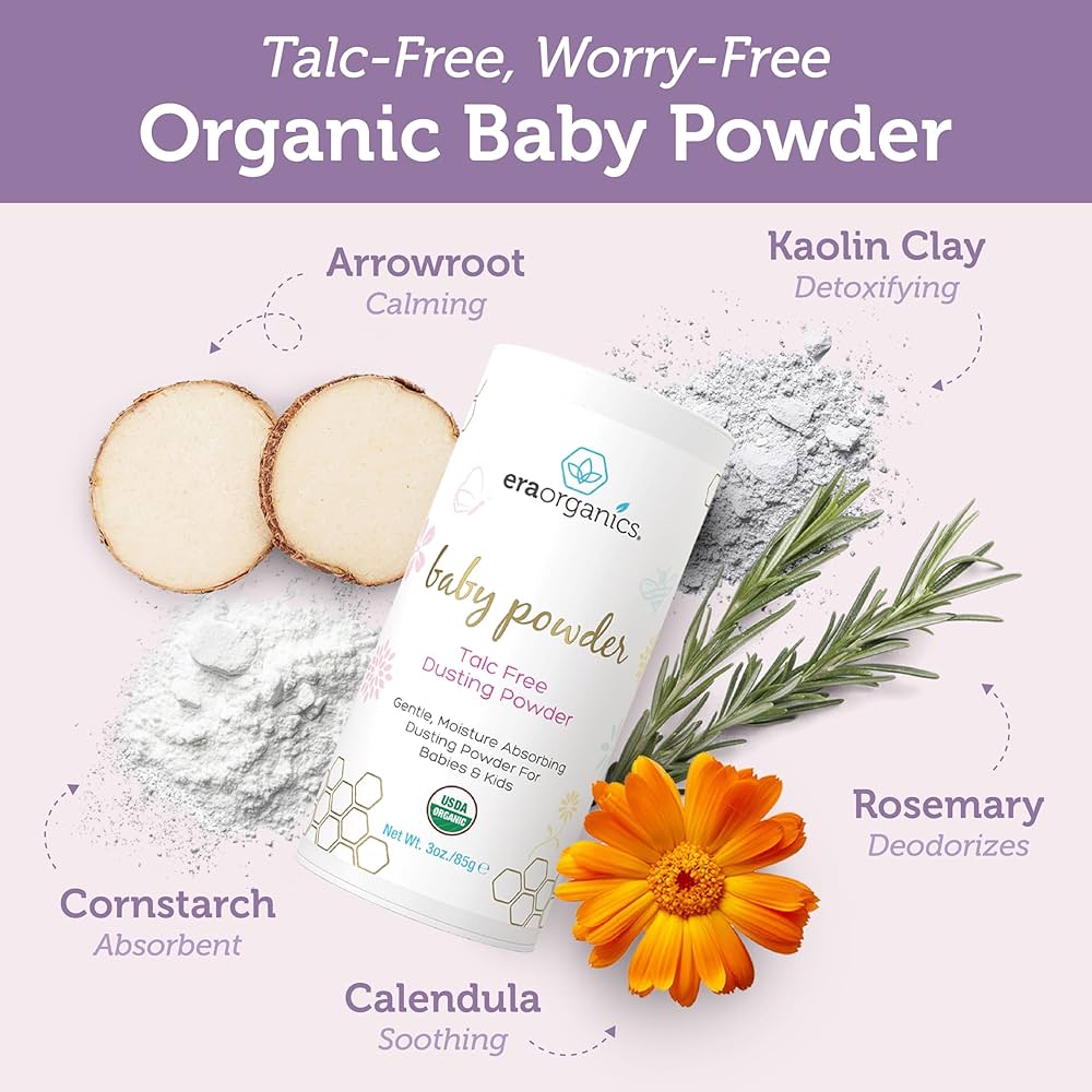 Set de Crema Hidratante y Talco Orgánico para Bebé (Sin Talco Mineral)