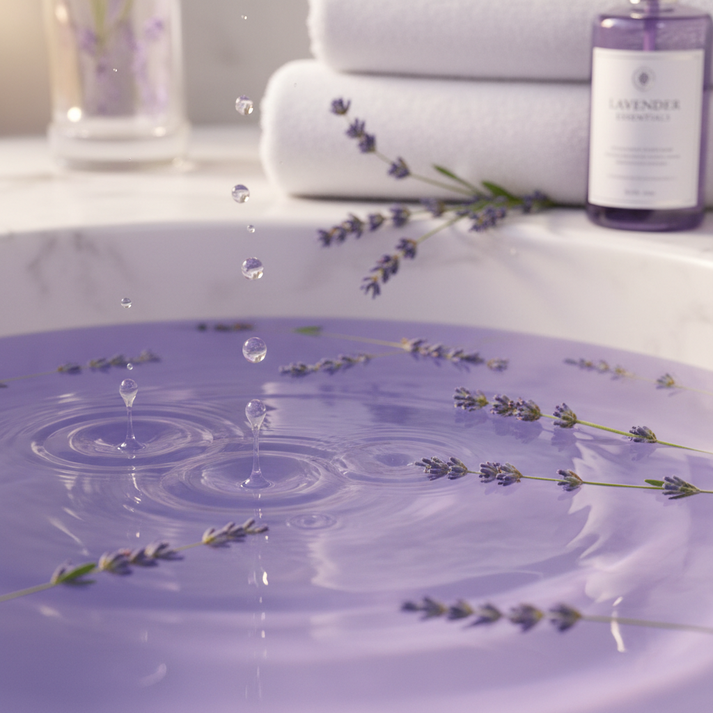 Aceite lavanda en baño