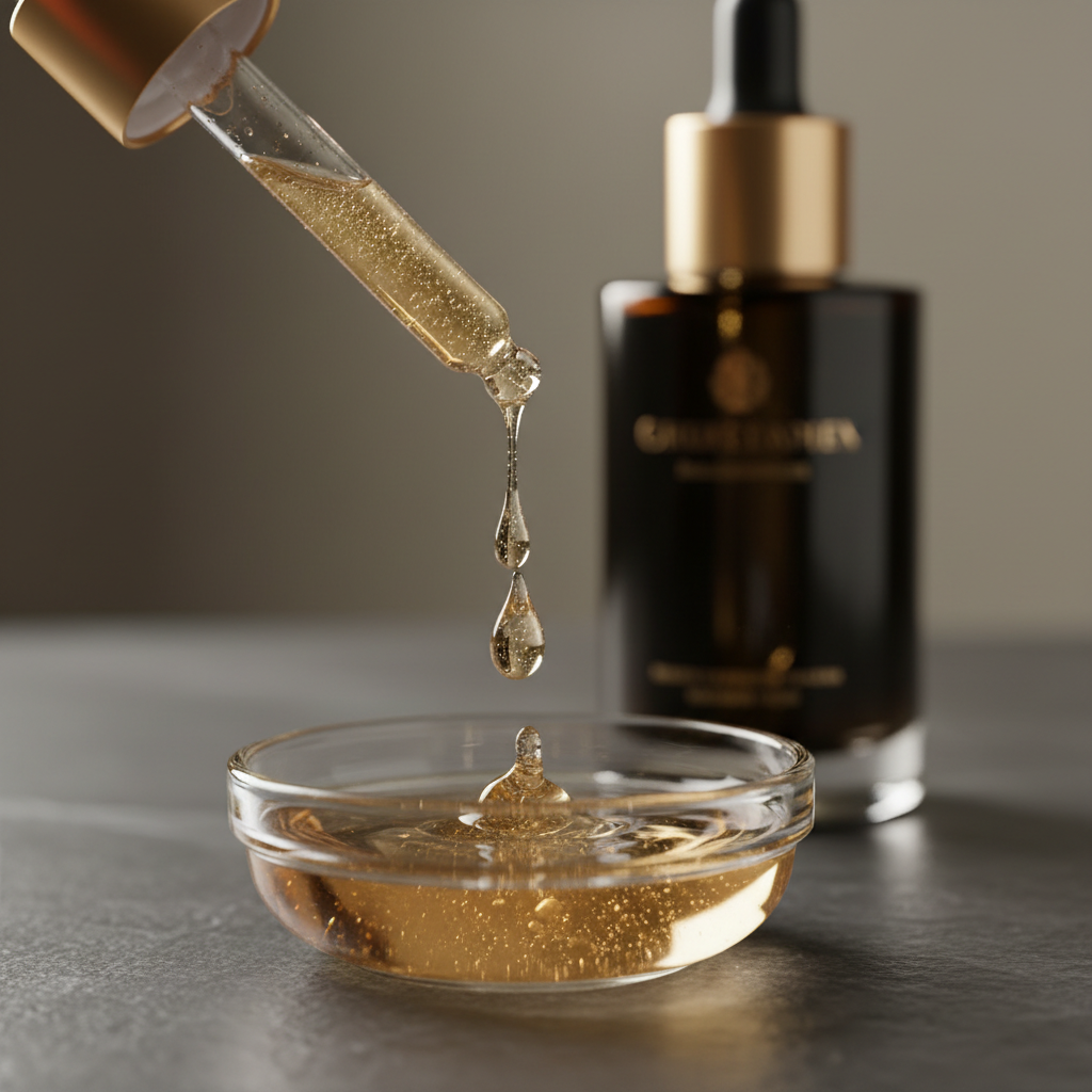 Serum con gotero dispensando